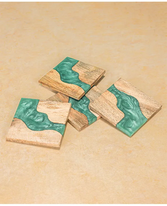 Posavasos Cuadrados de Resina y Madera, Modernos, de Lujo, Ecológicos, Personalizables, para Hogar, Oficina, Bodas, Hechos a Mano - Product Image 4