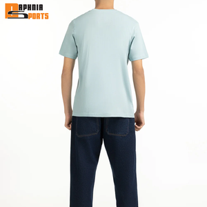 Camisetas de Hombre 100% Algodón Tejido, Manga Corta, Venta al Por Mayor, Ropa de Verano, Color Sólido, Transpirable, Ecológico - Product Image 4