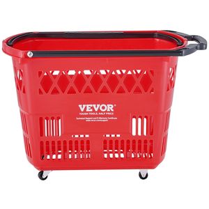 Set di 6 Grandi Cesti per la Spesa Portatili da 39L con Ruote e 8 Maniglie, Carrelli e Trolley in Plastica - Product Image 1