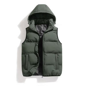 Custom Hooded <b>Puffer</b> Vest Wholesale Winter Warm Quilted Gilet Mens Sleeveless Bubble <b>Jacket</b> Supplier Plain Padded Waistcoat - Product Image 3