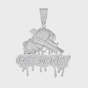 Pendentif Goutte d'Eau avec Lettre Personnalisée en Moissanite VVS, Pendentif Hip Hop Entièrement Sertie de Pierres, en Argent 925 pour Hommes - Product Image 2
