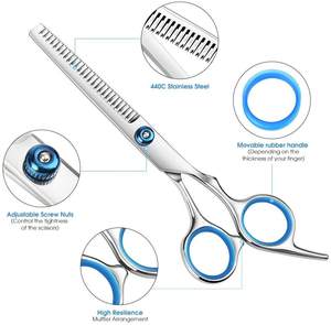 Hot Selling Stainless Steel <b>Barber</b> salon Shear & Hair Cutting Scissor Beauty Type Thinning Scissors <b>set</b> kit - Product Image 5