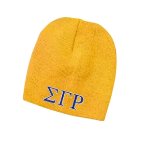 Gorro de Punto Sigma Gamma Rho, Personalizado con Letras Griegas Bordadas, Gorro de Invierno para Mujer, Gorra Cálida con Borde, para Uso Casual al Aire Libre - Product Image 1