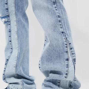 Pantalon en jean ample pour homme, design personnalisé, streetwear d'été, mode vintage, décontracté, denim délavé - Product Image 5