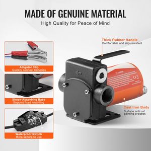 Pompe de transfert de carburant électrique portable 12V DC 5 GPM 1/10 HP avec buse de remplissage automatique et long bec d'entrée pour transfert de diesel - Product Image 6