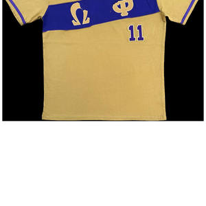 Camiseta de Hombre Omega Psi Phi con Diseño Personalizado Griego, Logotipo Bordado en Chenille, 100% Algodón Tejido, Cuello Redondo, Manga Corta - Product Image 4