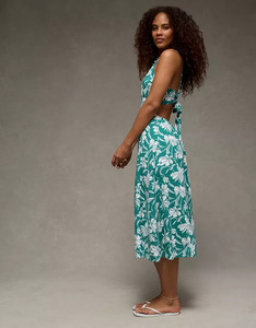 Vestido midi AE con cuello en V y aberturas - Product Image 3