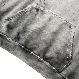 เสื้อฮู้ดผู้ชายทรงโอเวอร์ไซส์ ลายมัดย้อม ผ้าฟลีซ 100% คอตตอน สวมใส่สบายๆ สำหรับฤดูร้อน มีกระเป๋า ดีไซน์ป้องกันขนร่วง - Product Image 5