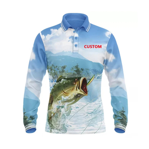 เสื้อโปโลแขนยาวผู้ชาย UPF 50 แห้งเร็ว สำหรับตกปลา สกรีนโลโก้ได้ ขายส่ง มีไซส์ใหญ่ เสื้อสำหรับล่าสัตว์และตกปลา แบบ unisex - Product Image 3