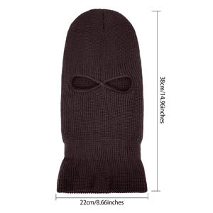 Pasamontañas de punto unisex con 3 orificios, cubrecara transpirable, impermeable, ajustable, cortavientos, gorro tipo bandana completa para exteriores - Product Image 2
