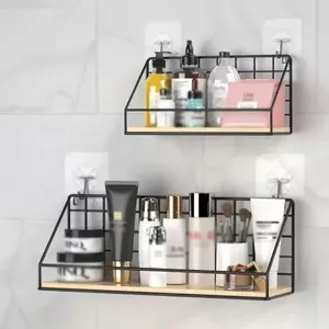 Support de rangement mural double niveau multifonctionnel en fer forgé moderne pour cuisine, organisateur pratique pour la maison et la cuisine (vente en gros) - Product Image 3