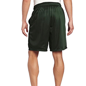 Pantalones Cortos Bermuda de Malla Verde para Hombre, Cintura Elástica, Transpirables, Casuales, Deportivos, de Color Sólido, Estilo Tejido de Poliéster - Product Image 2