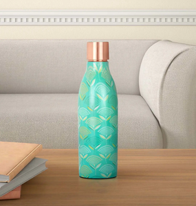 Botella de Agua de Cobre con Diseño Maravilloso y Estampado en Esmalte, Botella de Agua Saludable 100% Cobre Puro - Product Image 1