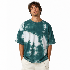 Custom Logo Unisex Oversized Tie Dye T-Shirt Streetwear Vintage Green Acid Wash Cotton Heavyweight Short Sleeve Men Women <b>Tee</b> - Product Image 1