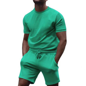 Men's Clothing Active <b>Twin</b> <b>Sets</b> Custom Men's Summer Street Style Terry 100% Cotton Quick Dry 2-Piece T-Shirt & Shorts <b>Set</b> - Product Image 5