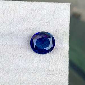 Saphir bleu naturel d'Inde, taille ovale, pierre précieuse non montée, qualité excellente, rare, certifiée par un tiers, taille libre 5mm, trou, Zubeda Gems - Product Image 3