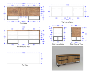 Mueble de TV Compacto con Estantes de Almacenamiento para Sala de Estar, Espacio Pequeño, Montado en la Pared, Mueble Elegante y Duradero - Product Image 2