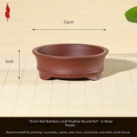 Pot Bunga Resin Gaya Cina Tahan Lama Miniatur Bonsai & Sukulen untuk Balkon Meja Dekorasi dengan Batang Tua 50g