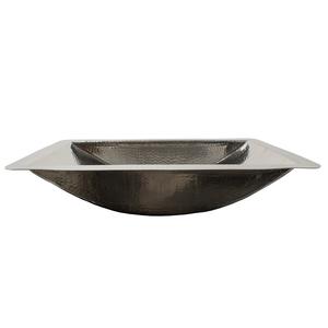 Évier de salle de bain rectangulaire en acier inoxydable martelé à la main, finition mate, très vendu - Product Image 2