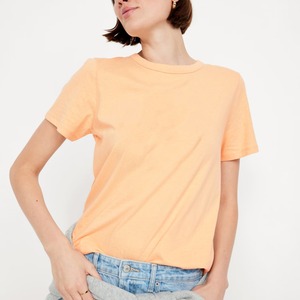 Custom Blank Jersey Breathable Stretchy Basic Tees for Daily Casual Wear Women Organic Cotton Pullover <b>Top</b> - Product Image 6