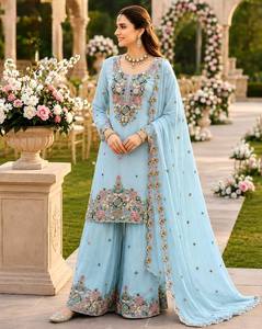LD CREATION Embroidered Sharara Suit Set Sequins Work Modern Designer Party Wear Salwar Kameez Women - Product Image 3