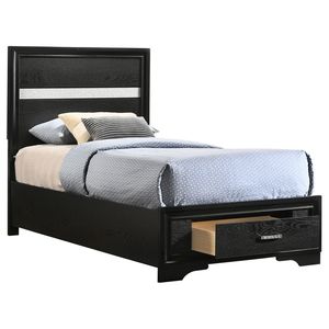 Letto a pannelli con contenitore Urbana Twin in nero, elegante e funzionale per la camera da letto - Product Image 4