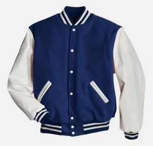 Luxury Men's Cotton Varsity <b>Jacket</b> with Stand Collar Slim Fit Functional Storage Imported - Product Image 3