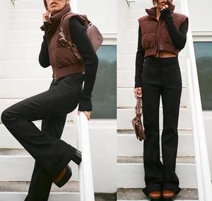 เสื้อแจ็คเก็ตผู้หญิงแบบมีซิป น้ำหนักเบา บุใยฉนวน ทรงเวสต์พัฟเฟอร์ คอตั้ง สำหรับใส่เป็นเสื้อนอก - Product Image 3