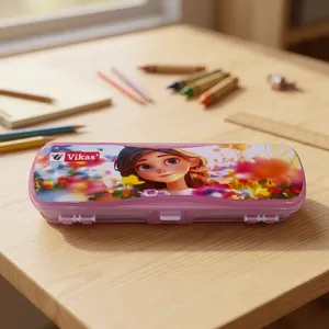 Estuche para Lápices Rosa de Calidad Premium VIKAS, Tamaño X ULTRA, Plástico Duro Original y Duradero, Cierre de Clip Seguro, Estuche de Almacenamiento para Artículos de Papelería - Product Image 1
