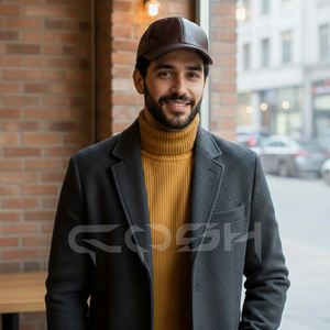 Gorra de béisbol de cuero genuino lisa para hombres y mujeres - Product Image 3