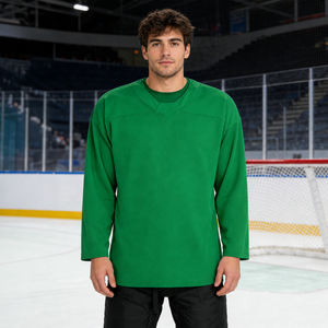 Jersey de Hockey sobre Hielo de la Mejor Calidad, Manga Larga, Cuello Redondo, Colores Sólidos, 100% Poliéster, Ropa Transpirable - Product Image 1