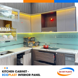 Gabinete de cocina de madera texturizada Panel interior de PVC Fábrica de exportación líder en Vietnam - Product Image 1