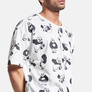 T-shirts surdimensionnés imprimés en gros, écologiques, 100 % coton, pour hommes, coupe ample, épaules tombantes - Product Image 3