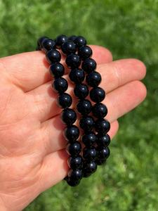 Pulsera Elástica de Ónix Negro Grabado, Diseño de Moda, para Hombre y Mujer, Cristal Natural Pulido, Diseño de Amuleto del Amor, Energía para el Regreso a Clases - Product Image 4