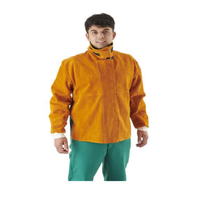 Veste de soudeur en cuir robuste, résistante à la chaleur et aux flammes, vêtements de travail de protection pour les soudeurs, disponible dans toutes les tailles - Product Image 2