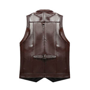 Gilet en cuir pour homme sur mesure, couleur personnalisée, style streetwear, sans manches, respirant - Product Image 2