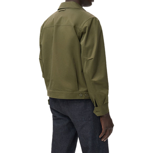 Men's Brown Canvas Hooded Collar Shirt Jacket <b>Covered</b> <b>Button</b> Closure Breathable 100% Cotton Winter Streetwear Regular Fit Front - Product Image 5