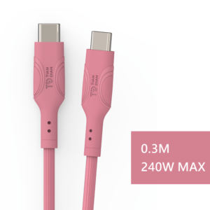 Câble de charge rapide Type-C 240W durable avec gaine en PVC tressé en cuivre pur 0,3M pour téléphones mobiles Android/iOS et ordinateur - Product Image 6