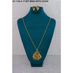 Collar de Moda con Colgante de Aleación de Cobre Chapado en Oro, Diseño de Pluma de Flauta, con Circonita Blanca, para Mujer, Joyería Artificial - Product Image 4