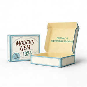 Boîte d'expédition biodégradable en papier, emballage pliable personnalisé avec logo, échantillons gratuits, vêtements, cosmétiques - Product Image 2