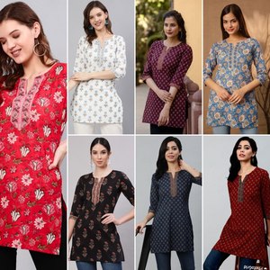 NOIIR PIGEON Womens Premium Pure Cotton Printed Wrinkle-Free All Seasons Kurti Breathable Casual Wear Hip-Length <b>Top</b> - Product Image 3