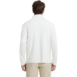 T-shirt de sport d'extérieur à fermeture éclair 3/4, blanc, coupe ajustée, manches longues, pour homme, compression, gym, jogging – Grande Vente - Product Image 4