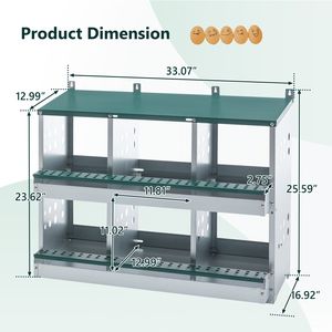 Green <b>Roll</b> Away Chicken Nesting <b>Box</b> with 6 Compartments for Laying Eggs - Product Image 2