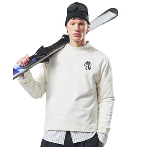 Men Loose Fit <b>Long</b> Sleeve Cotton T Shirt Small Chest Print Crewneck Casual Daily Wear Street Style Top OEM Wholesale Supplier - Product Image 5
