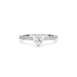 Bague solitaire REYES minimaliste en or massif 14 carats avec diamant de laboratoire taille cœur de 1,43 carat, bijou raffiné pour femme, cadeau de fiançailles. - Product Image 2