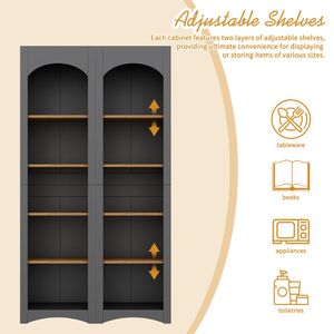 Libreria autoportante TREND a 5 ripiani, set da 2, scaffali in stile rustico, mobile contenitore bicolore con ripiani regolabili - Product Image 5