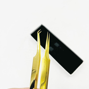 Pinces à cils en acier inoxydable, fournitures de beauté, pinces à cils pour kits de techniciennes de beauté, pinces de précision pour extensions de cils - Product Image 2