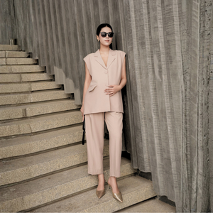Women’s Winter <b>Blazer</b> Jacket – V-Neck, Single Button, Wool-Style Woven, Breathable Polyester Blend Office <b>Blazer</b> - Product Image 6