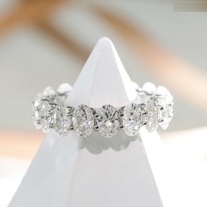 High Quality Oval Cut Real Moissanite Full Diamond <b>Ring</b> 925 Sterling Silver Wedding Band For Women Luxury Fashion Jewellery - Product Image 4