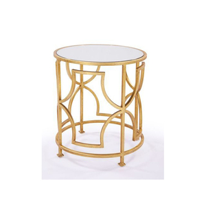 Table d'appoint moderne en métal, design élégant et nouveau, table d'appoint ronde avec plateau en verre trempé pour la décoration du salon - Product Image 3